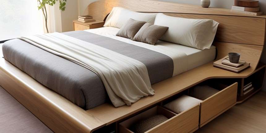 A Space saver's Haven  Sliding Side Storage Bed design with box