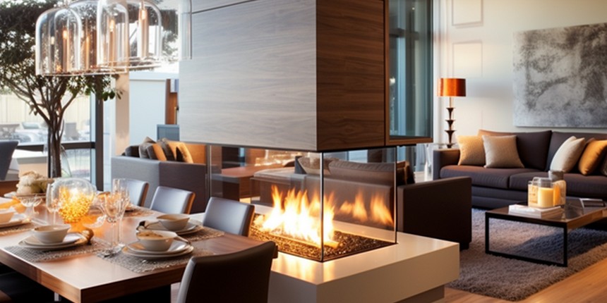 A Two Way Fireplace as a Living Room Separator