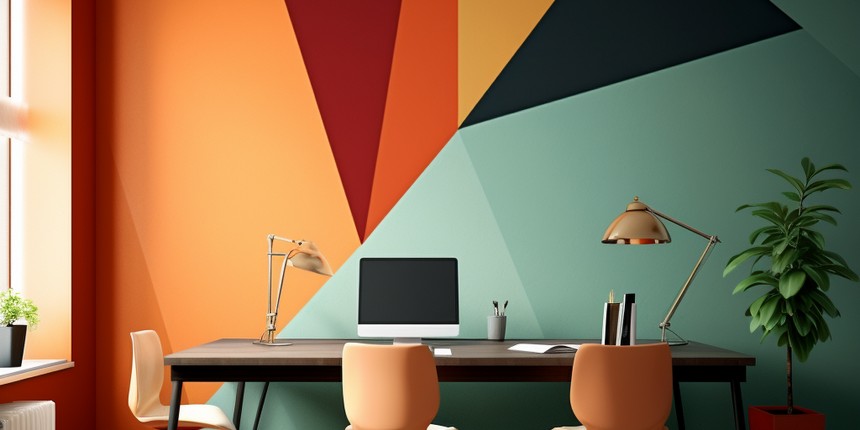 An Energising Color Scheme for Home Office Decor
