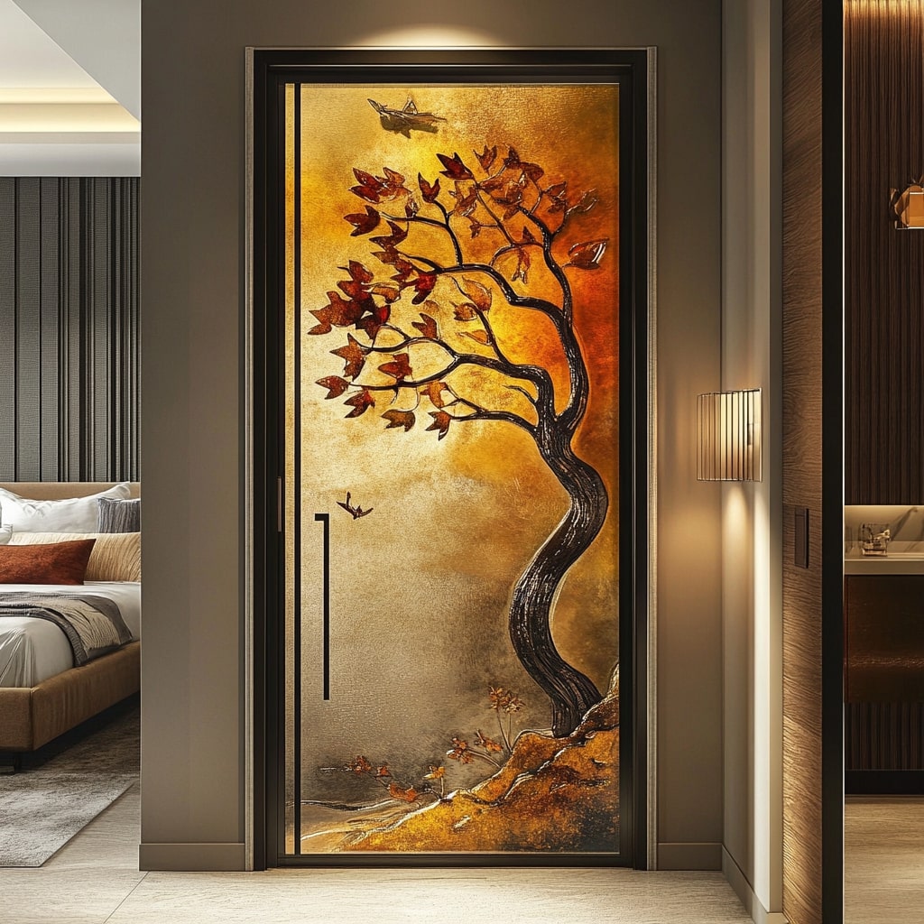 Bedroom Door Design with Artwork