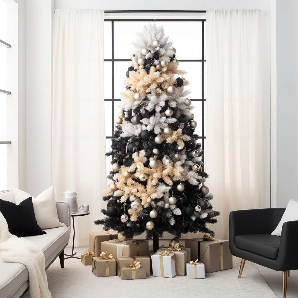 Black N White Contrasting Delight Cozy Christmas Tree Theme