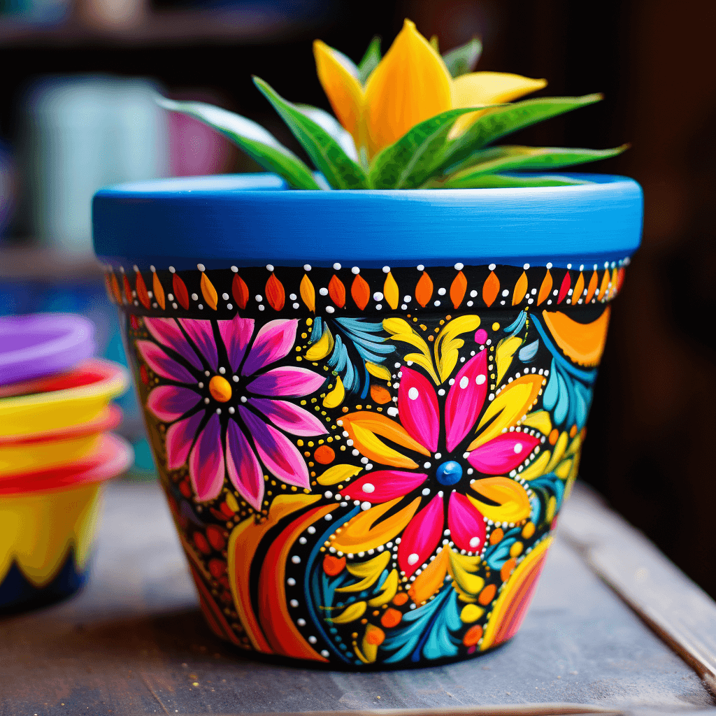 Bold and Bright Pot Painting Ideas