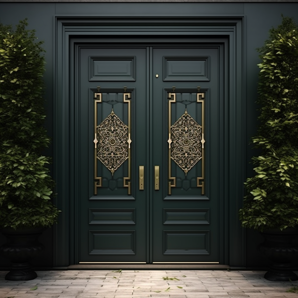 Bold Double Door Grandeur - Aluminium Door Design for Home