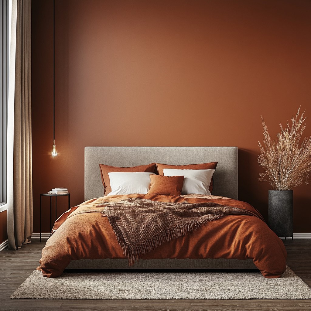 Room Colour Design: Burnt Orange with Taupe