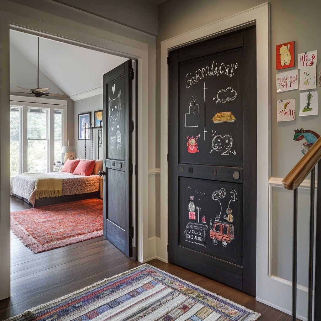 Chalkboard Door Design for Bedroom