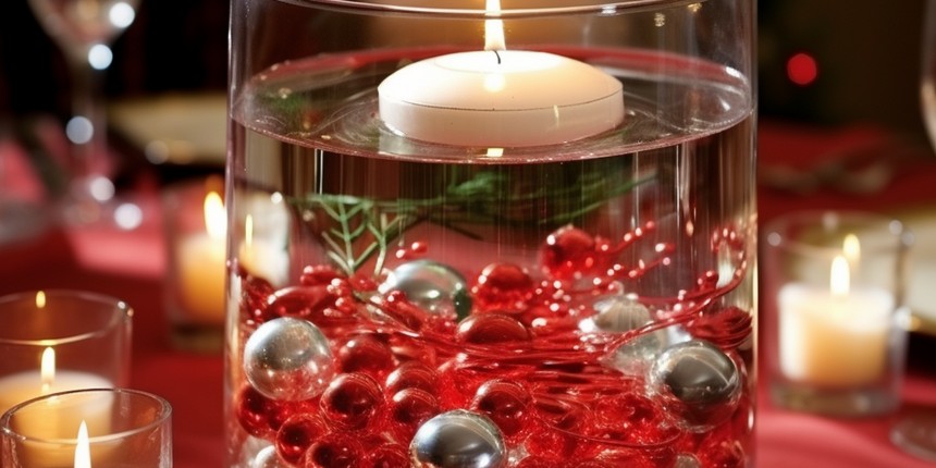 Charming Floating Candle Centrepiece xmas light decoration ideas