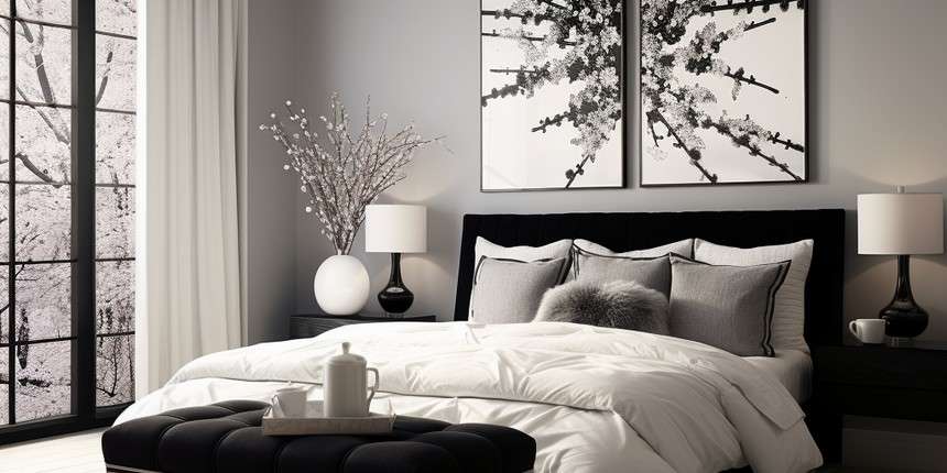 Classic Black and White Bedroom Colour Ideas