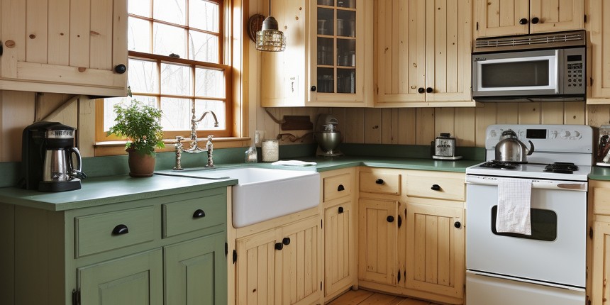 Coloured Pine Kitchen Cupboard Designs