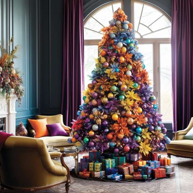 Colourful Rainbow Christmas Tree Ideas