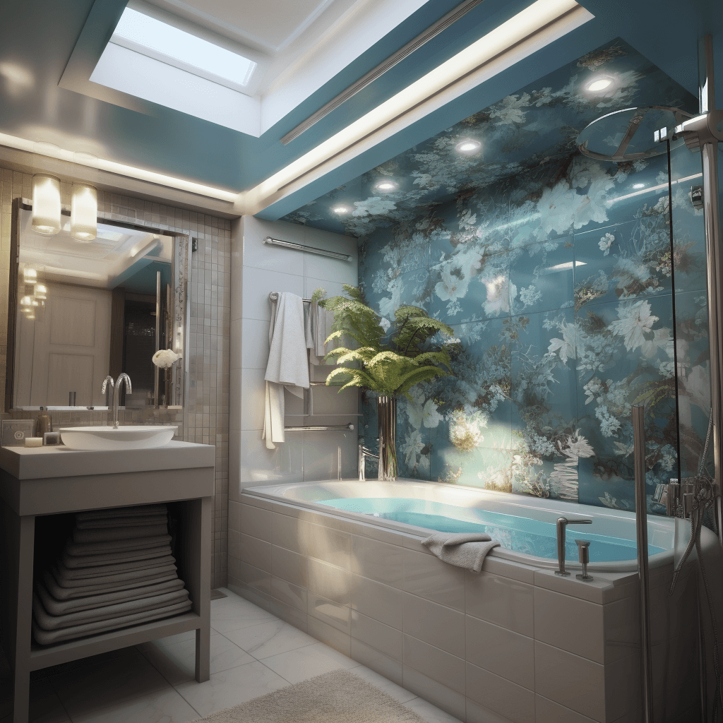 Colours and Wallpaper- Low Budget Bathroom Ideas