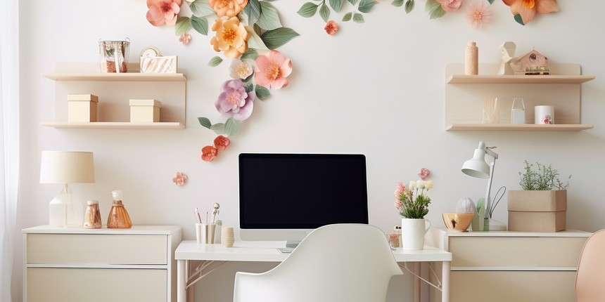Creative Office Wall Art Floral Decor