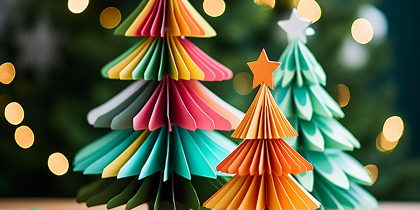 DIY Christmas Tree Colourful Paper Tree 