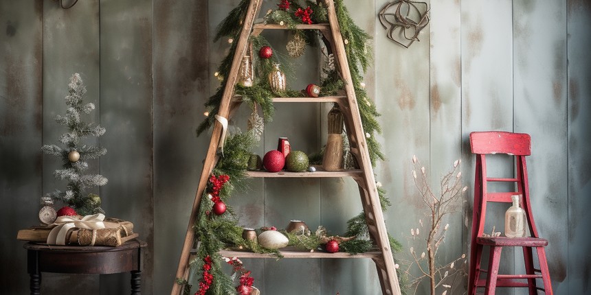 DIY Christmas Tree Ladder Tree