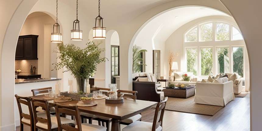 Elegant Arched Entry for Dining Space arch design