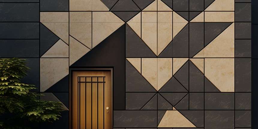 Elevation Wall Tiles with Geometric Shapes house elevation tiles