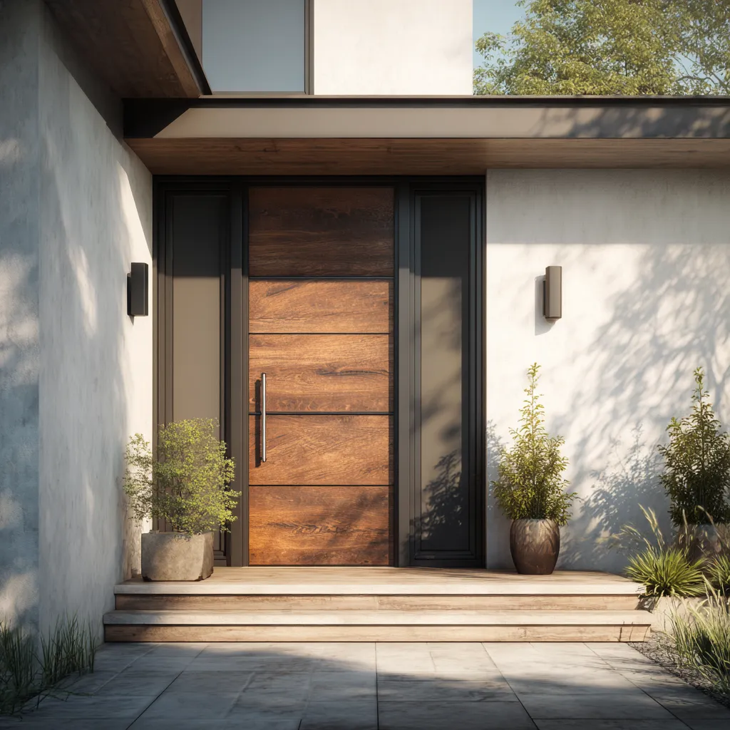 Entrance Steel Door with Wooden Finish Entrance Steel Door Design with Wooden Finish