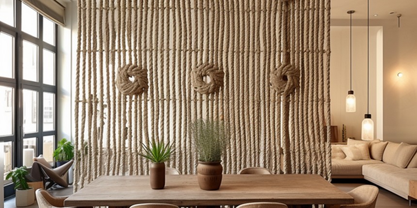 Floor to ceiling Rope- Wall Partition Ideas