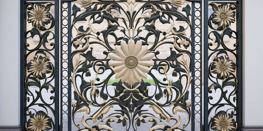 flower-themed home gate designs
