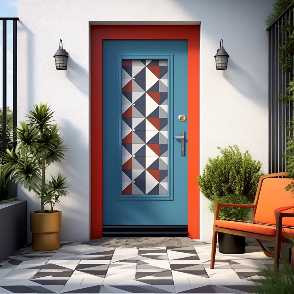 Geometric Patterns - Aluminium Double Door Design