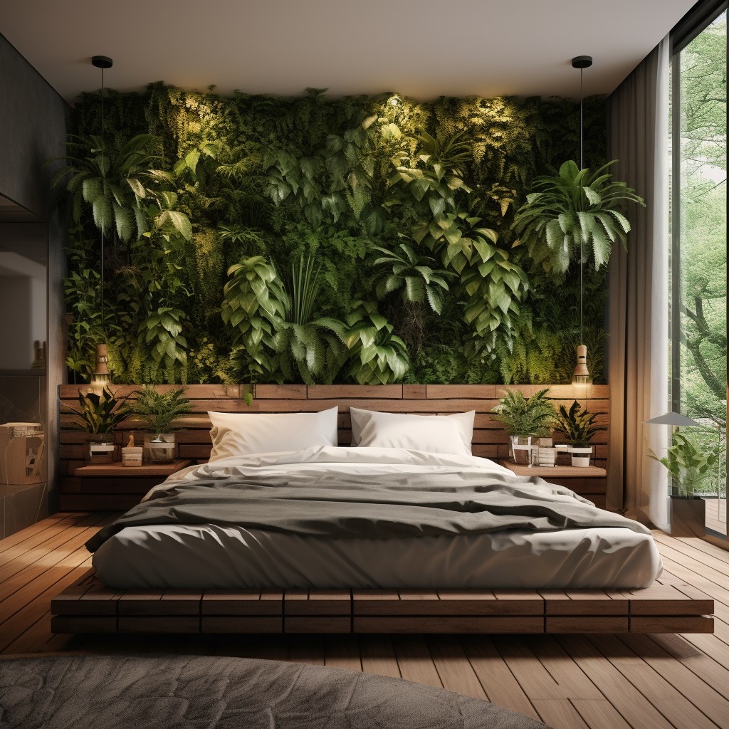 Greens on the Wall- Simple Bedroom Wall Design