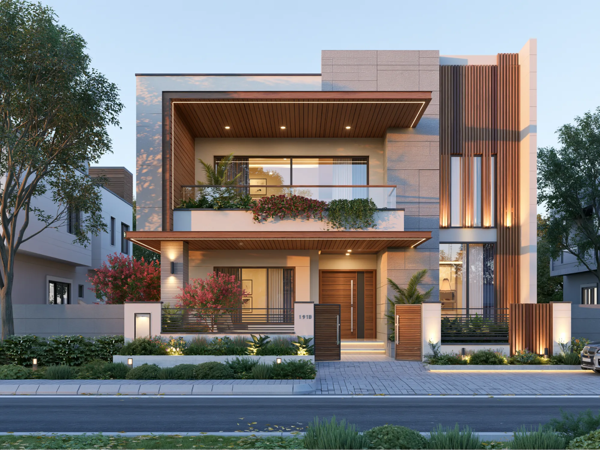 Heavy Backdrop- Double Height Front Elevation Design Elements