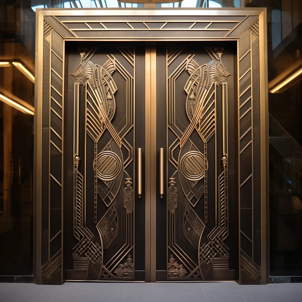 Hollow Metal Door Design with Decorative Metalwork