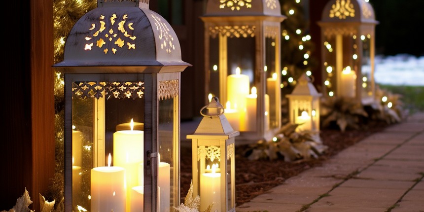 Lantern Pathway to Holiday Heaven christmas light ideas for outside