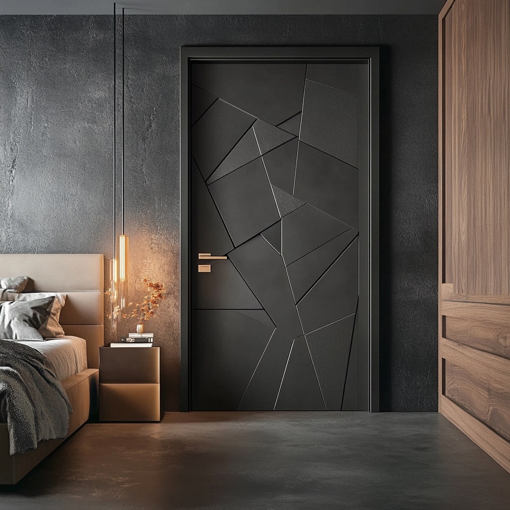 Master Bedroom Door Design with Geometric Patterns