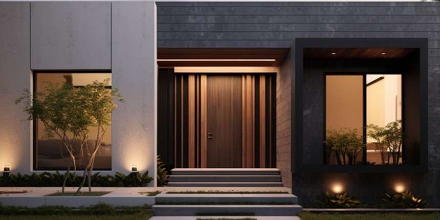 Minimalist Monochrome Front Elevation Tiles Design for Home