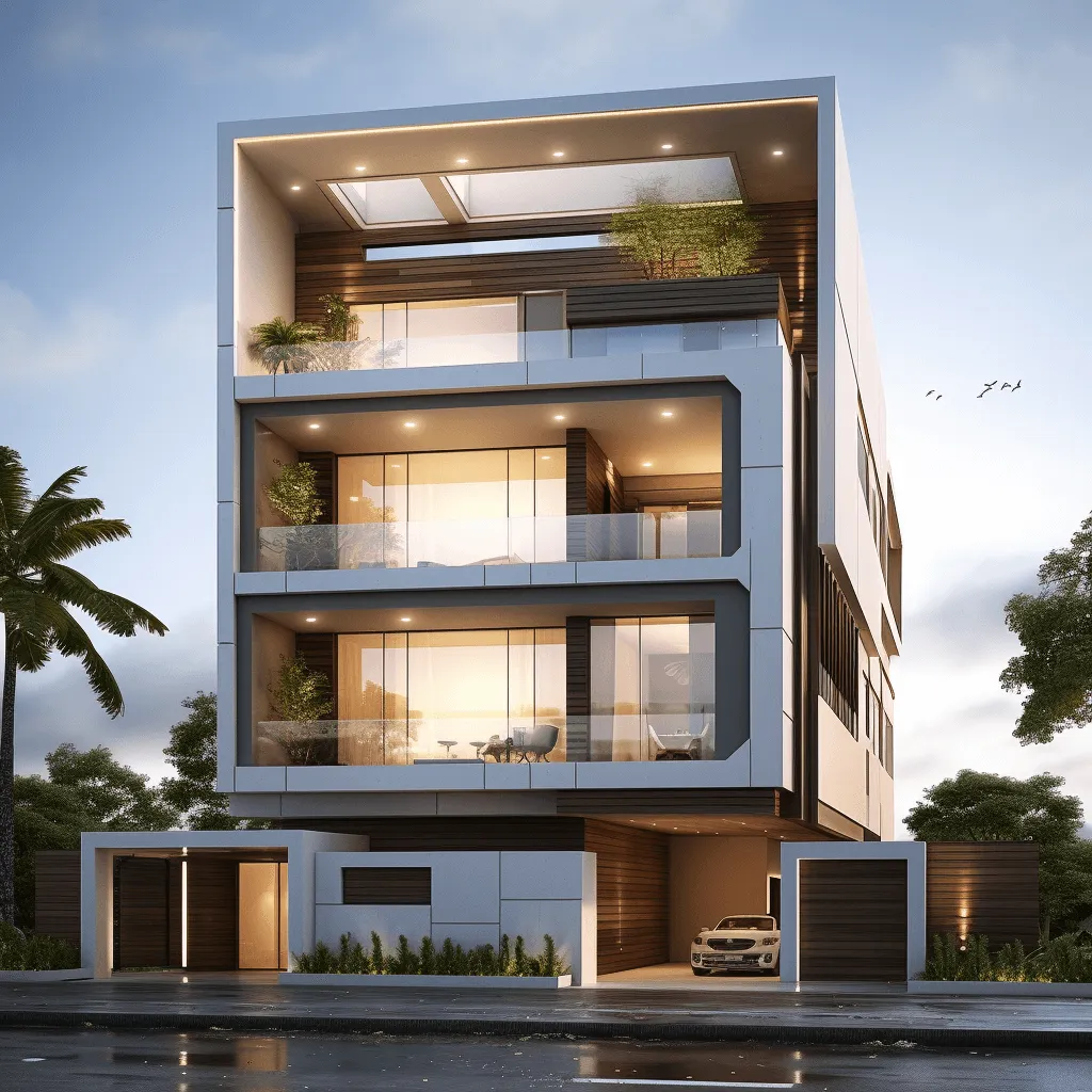 Modern 2-Floor House Front Elevation Design
