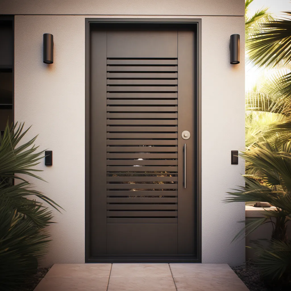 Modern Grill Door Design Featuring Ornamental Metal Patterns