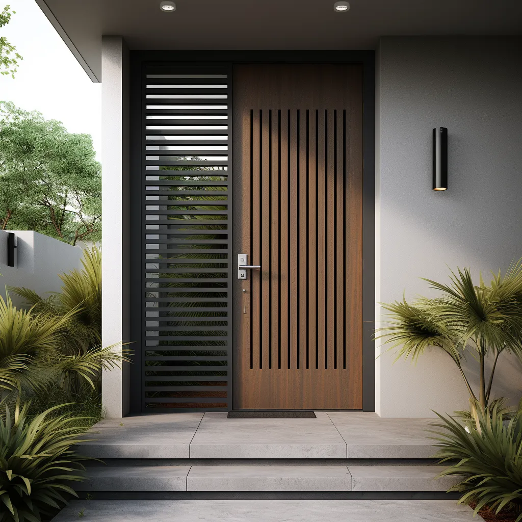 Modern Steel Grill Door Design Featuring Stylish Metal patterns