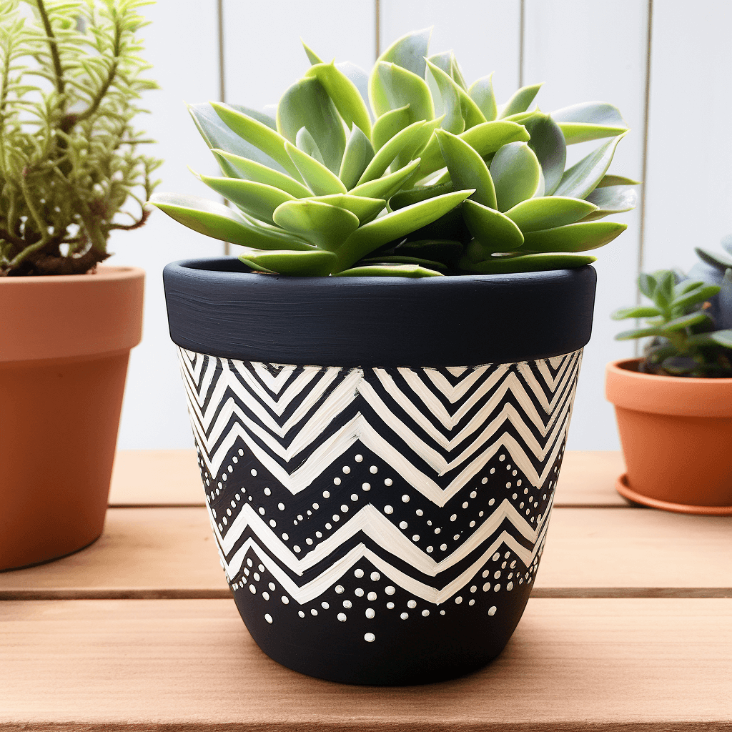 Monochrome Forever Easy Pot Painting Ideas