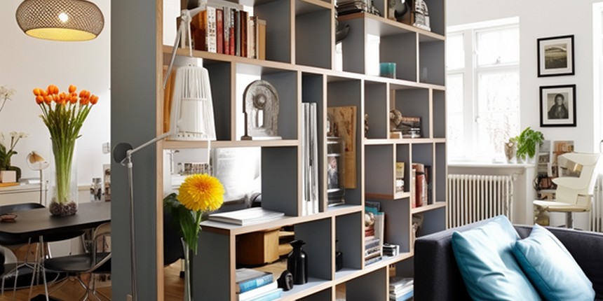 Opt for a Tall Bookcase- Room Divider Ideas for Living Room