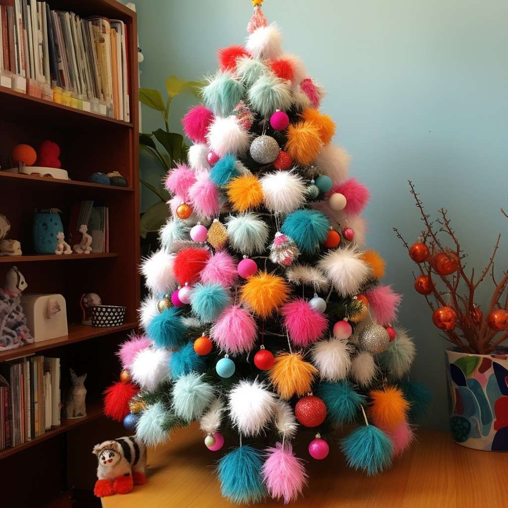 Perky Pom Poms Traditional Christmas Tree Theme