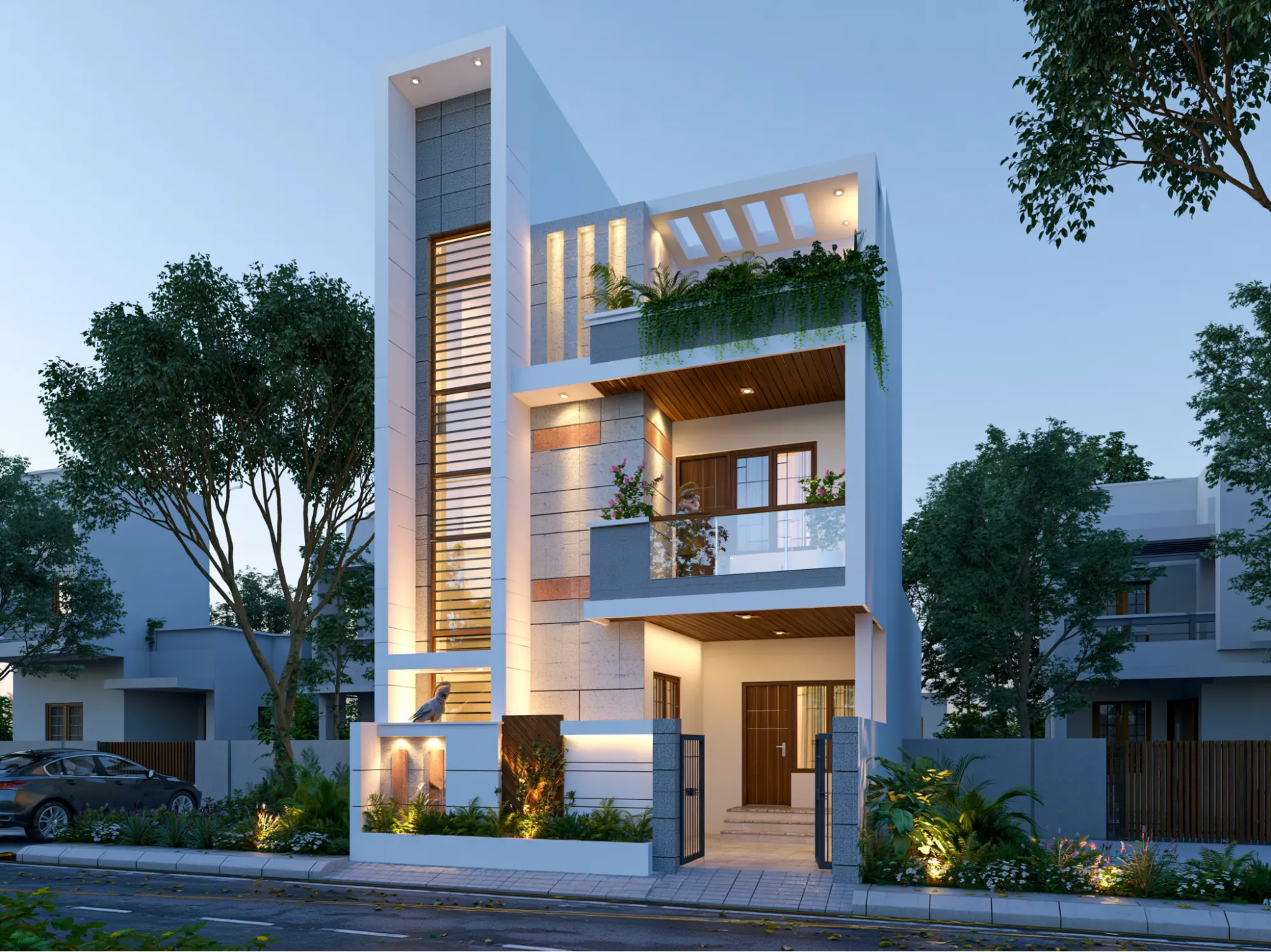 Plot Size-Wise Double Floor House Front Elevation Design