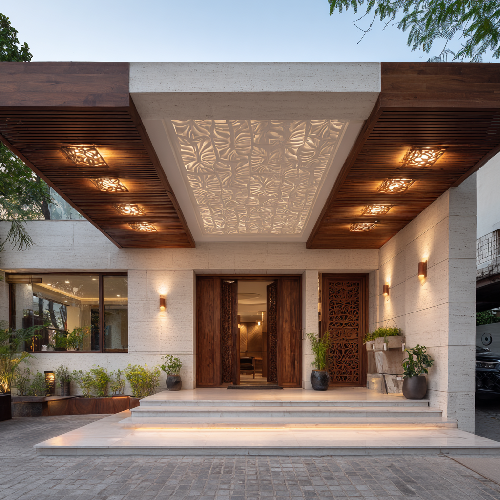 Porch POP Plus Minus Design with Wood Finishes