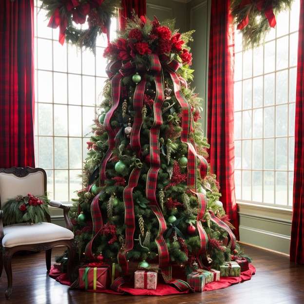 Red and Green Plaid Christmas Tree Ideas
