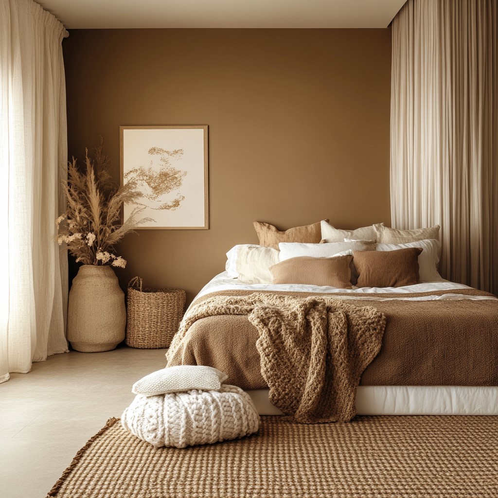 Room Colour Design: Rusty Brown Combined with Ivory