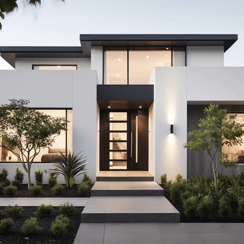 Simple 2-Floor House Front Design