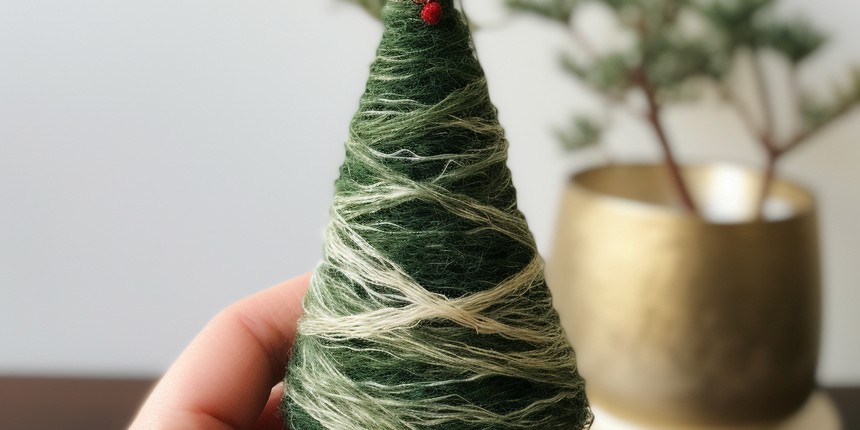 Simple Xmas Tree Miniature Yarn Tree simple xmas tree