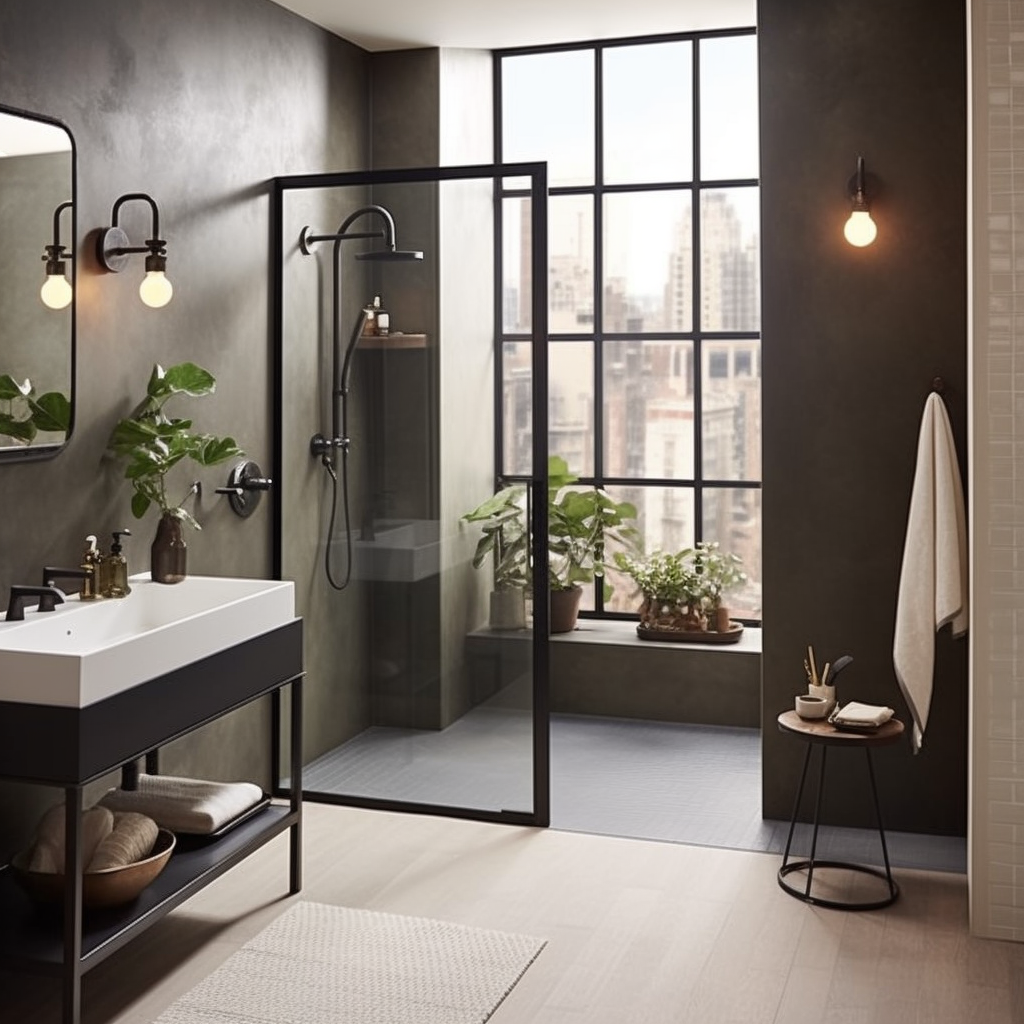 Sleek Open Shower Doors - Aluminium Door Design for Modern Bathroom