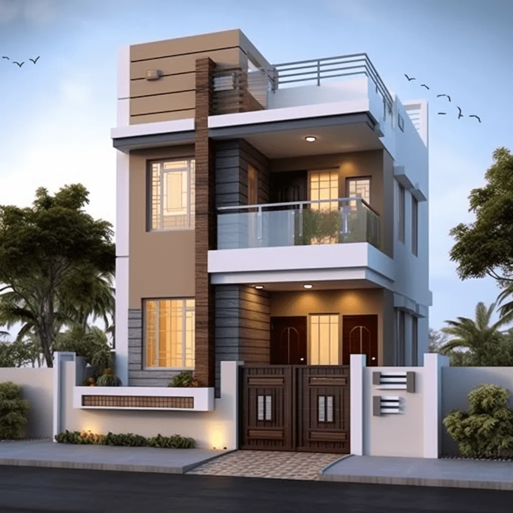 Small Double Floor Front Elevation Design