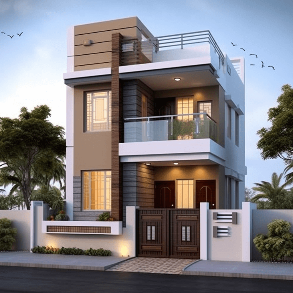 Small House Front Elevation Design for 2 floor building