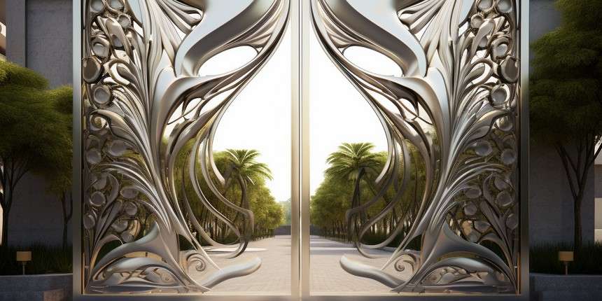 Stainless Steel front gate design for home