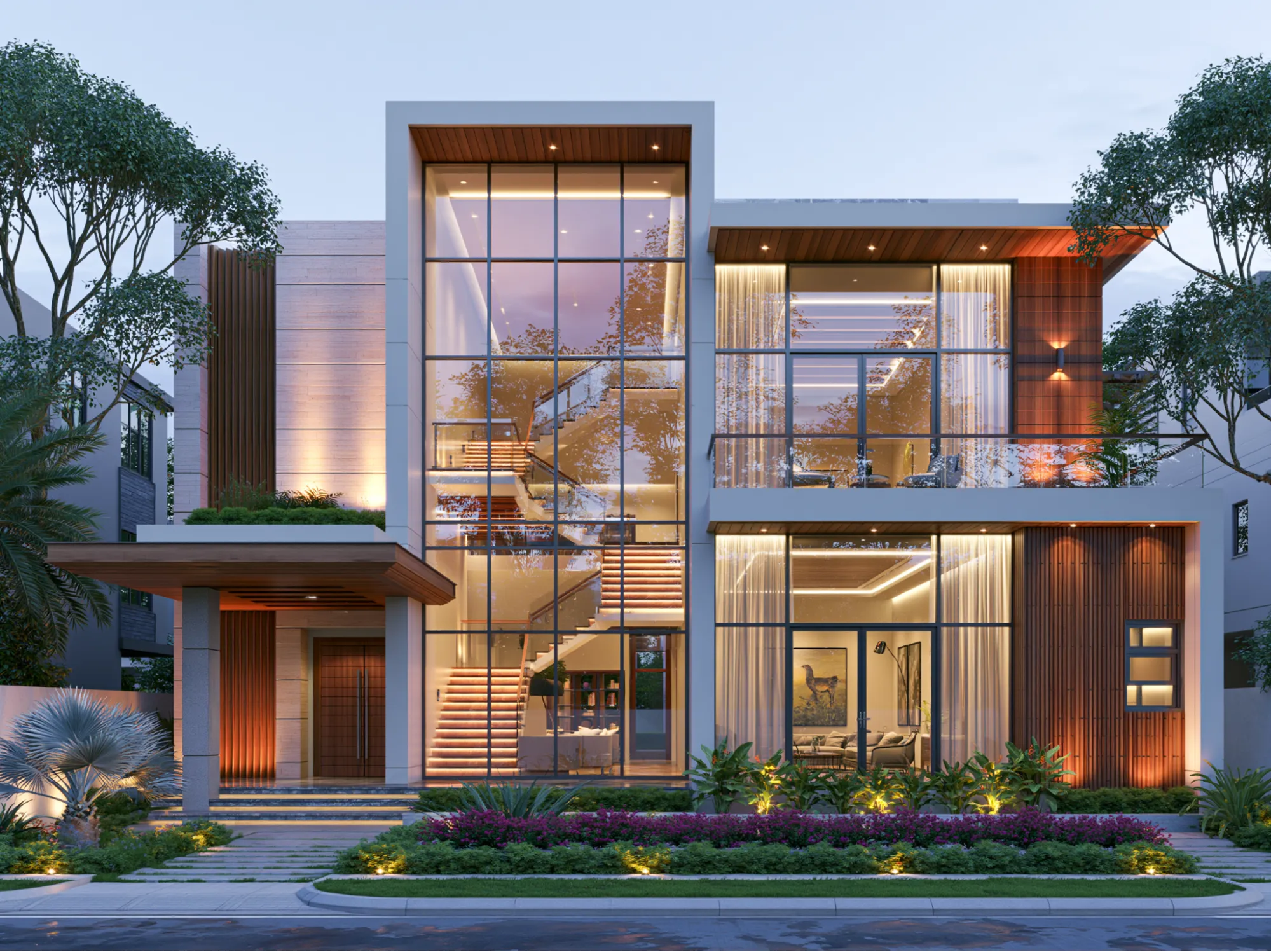Tall Glass Panels- Double Height Front Elevation Design Components