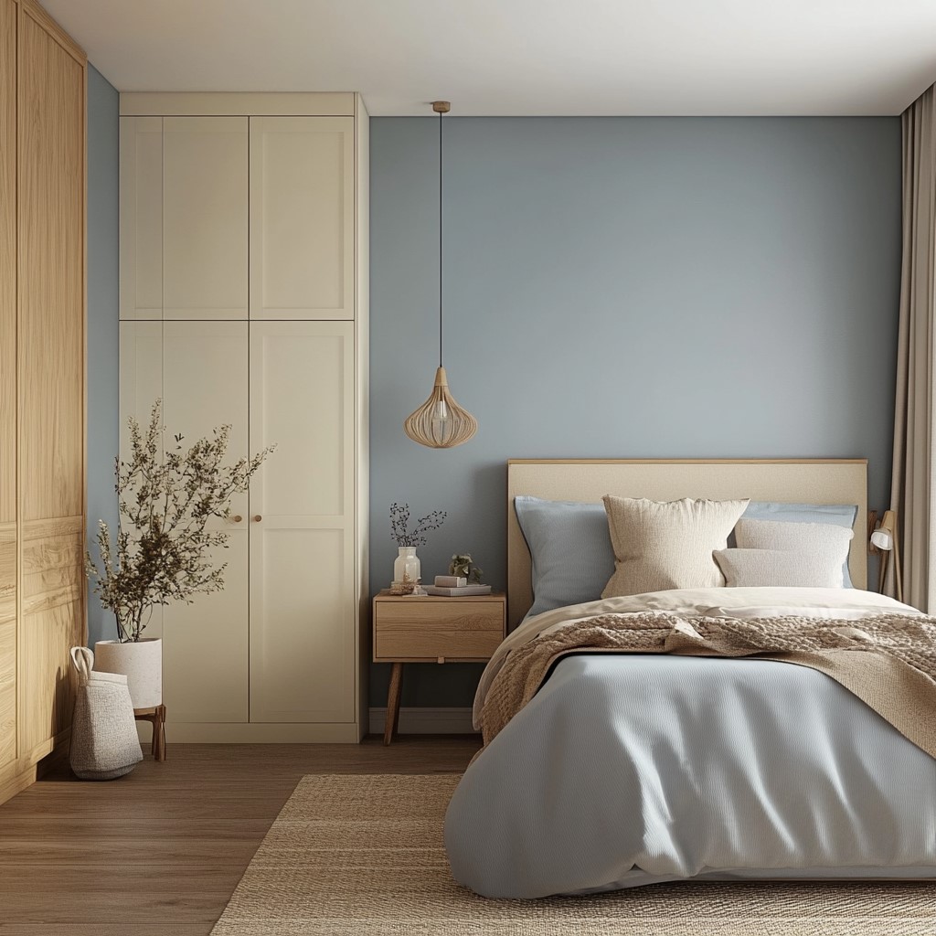 Colour Schemes for Bedrooms: Twilight Blue and Light Ivory