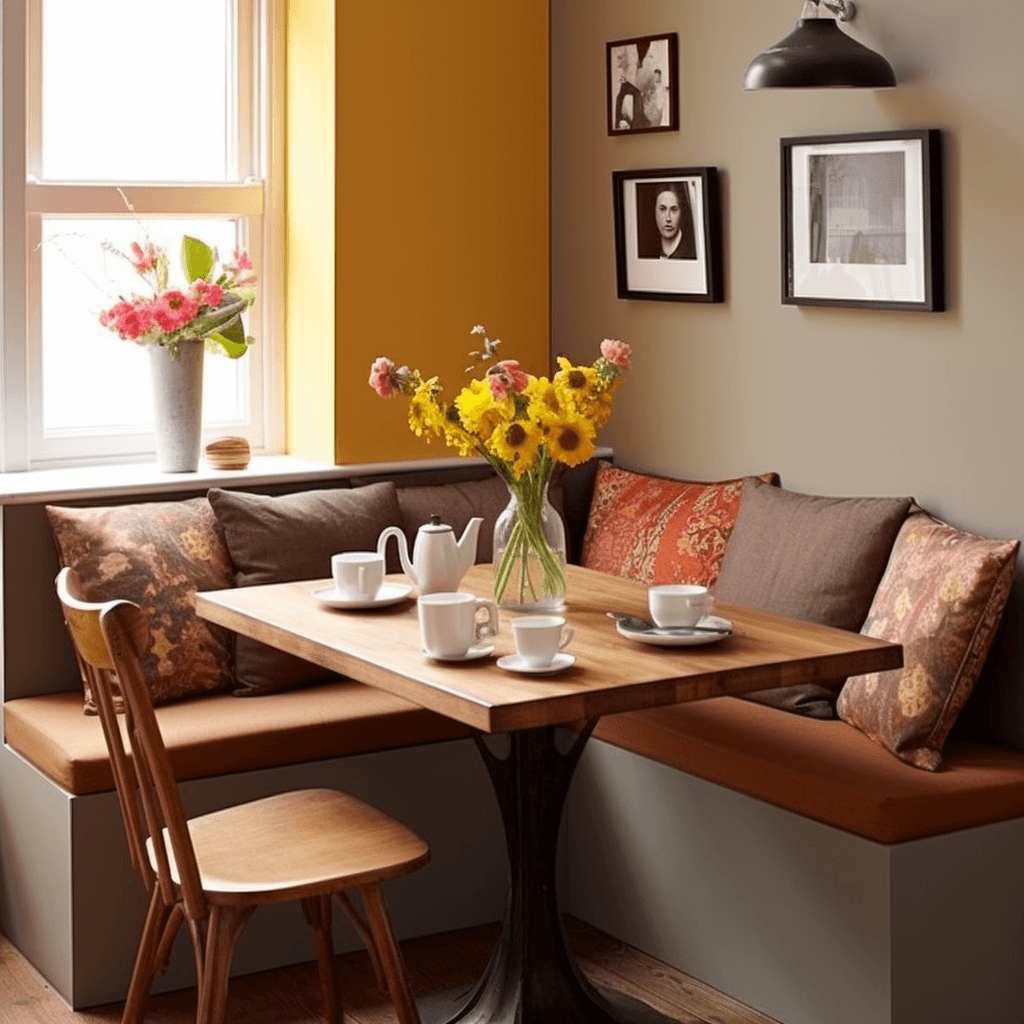 Use Corner Spaces for Small Dining Area Design