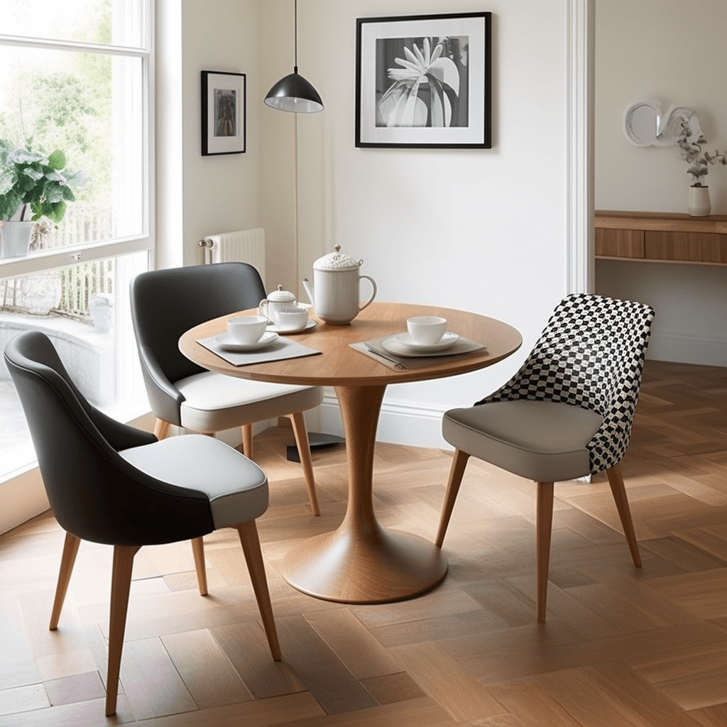 Use Curved Shapes Furniture for Small Dining Room Design