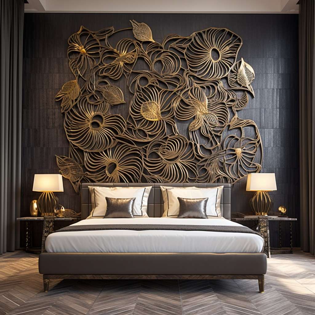 Use Metal Art - Bed Wall Design